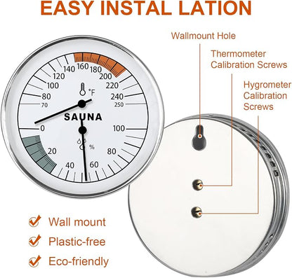 Sauna Thermometer and Hygrometer Combo, Precise Temperature & Humidity Gauge - Image 6