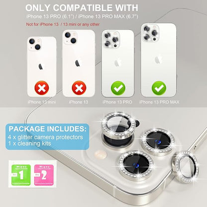 Choiche [3+1 for iPhone 13 Pro/iPhone 13 Pro Max Camera Lens Protector Bling - Image 2