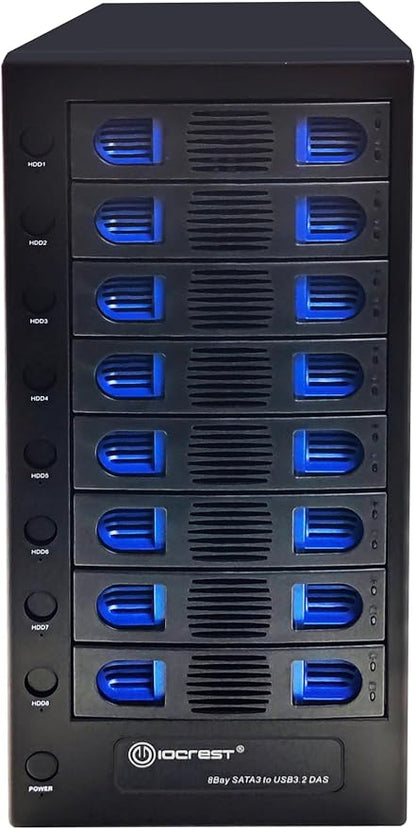 8 Bay Tool Less Tray Hot Swapable 2.5" and 3.5" SATA Hard Drive External USB-C - Image 3
