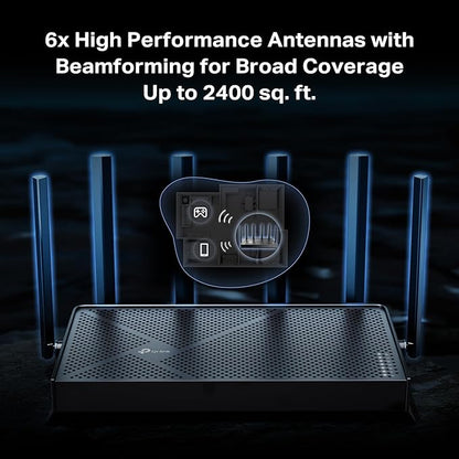 TP-Link BE6500 Dual-Band WiFi 7 Router – Dual 2.5Gbps Ports, USB 3.0, Covers up - Image 7