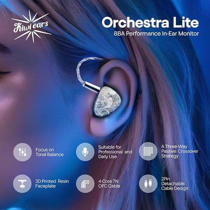 Linsoul Kiwi Ears Orchestra Lite Performance Custom 8BA in-Ear Monitor IEM - Image 3