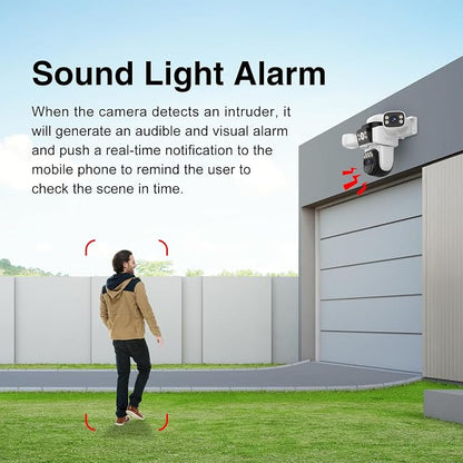 EVERSECU Solar Wireless Triple Lens WiFi PTZ Security Camera, Three Cameras in - Image 8