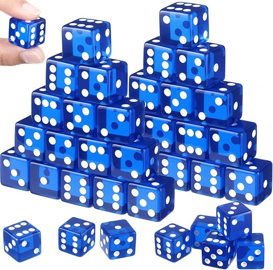 36 Piece 19 mm Casino Style Craps Dice Sets Acrylic and Translucent D6 Dice by Seenelling