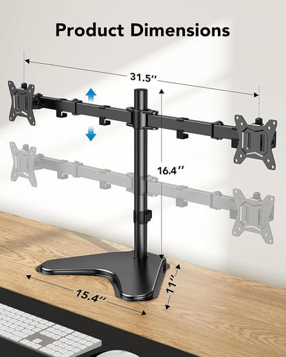 HUANUO 32 inches Dual Monitor Stand up to 17.6lbs per Arm, High-Grade Aluminum - Image 3
