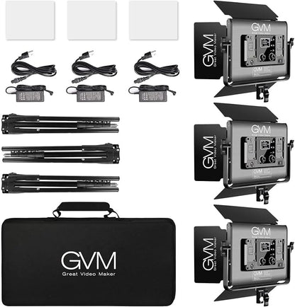 RGB Full Color LED Video Light, GVM 3 Pieces Photography Lighting Kit - Image 6