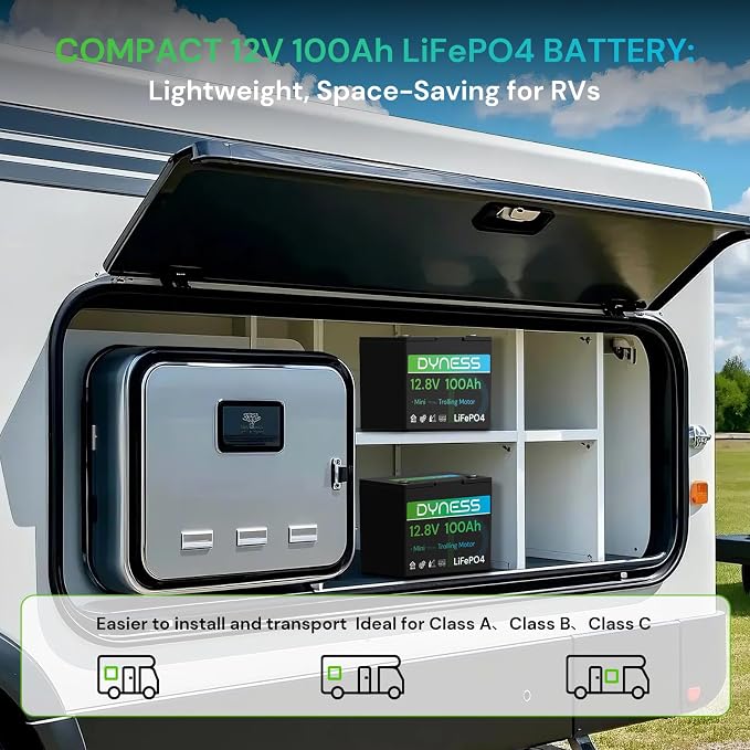 12V 100Ah Mini LiFePO4 Battery 2 Pack Group 24, 12 Volt Deep Cycle Lithium - Image 6