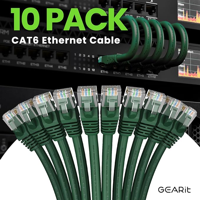GearIT Cat 6 Ethernet Cable Cat6 Network Patch, Snagless Cord, Internet - Image 2