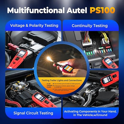 Autel PowerScan PS100 Automotive Circuit Tester 2.0, 12-24V Power Circuit Probe - Image 5