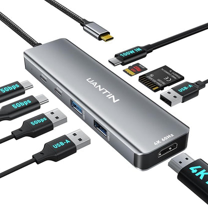 9-in-1 USB C Hub, 4K60Hz HDMI Multiport Adapter by UANTIN