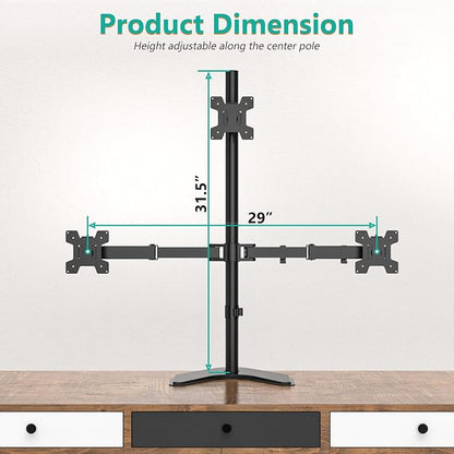 WALI Triple Monitor Stand, Free Standing Three Monitor Desk Mount Fully - Image 4