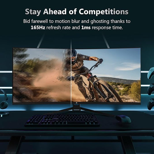 Z-Edge 34" Curved Gaming Monitor, WQHD 1440P 165Hz 144Hz PC Monitor, MPRT 1ms - Image 2