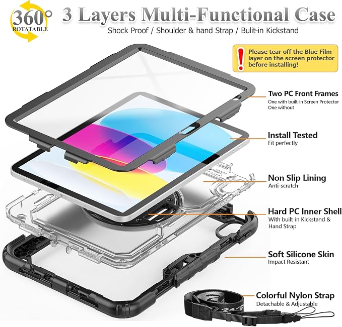 SEYMAC stock Case for iPad 11th/10th Generation 11''/10.9'' 2025/2022, - Image 5