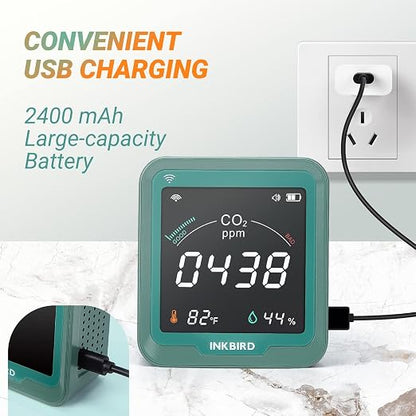 INKBIRD WiFi Air Quality Monitor Indoor Battery Powered | Smart NDIR Sensor and - Image 6