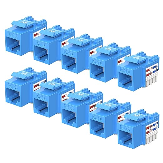 Cable Matters 10-Pack 10Gbps Cat6 Keystone Jacks, RJ45 Keystone Jack, Ethernet by CableMatters