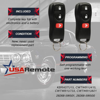 USARemote Key Fob Keyless Entry Remote fits Nissan Frontier Armada Murano - Image 3