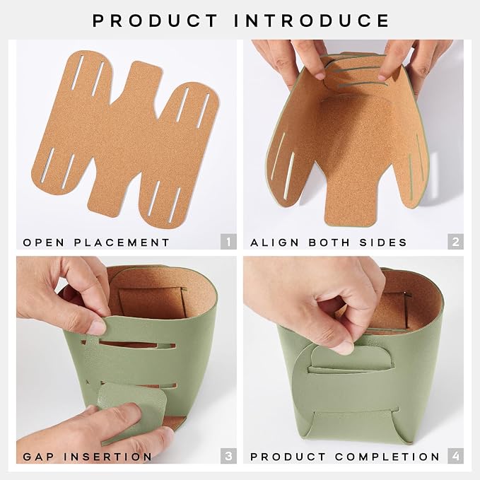 HOMIEAZICOZI 2-Pack Cork Leather Desk Accessories Storage - Image 6