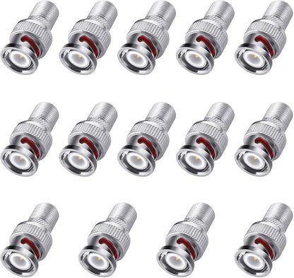 F to BNC Connector 14 Pcs BNC Male Plug to F Female Jack Coax Adapter 75 Ohm by Unknown