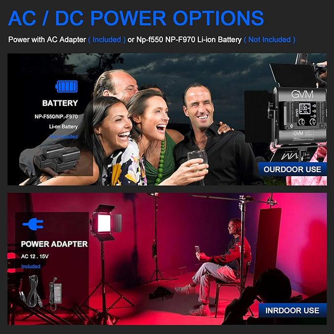 GVM RGB Video Lighting, Bi-Color Led Video Light Kit - Image 4