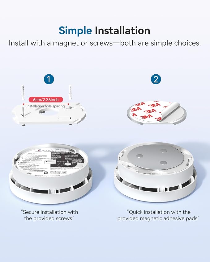 SITERWELL Smoke Detector, Smoke Detector 10 Year Battery - Image 5