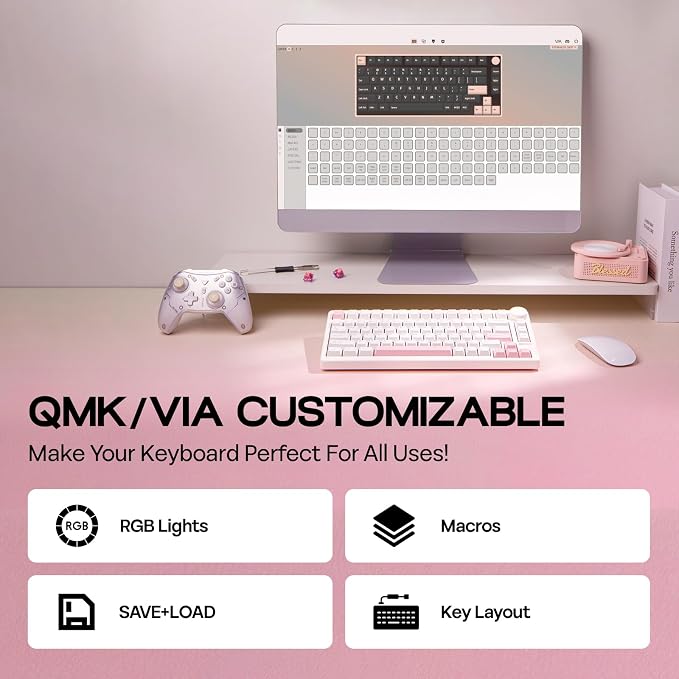 EPOMAKER QK81 75% Wireless Mechanical Gaming Keyboard, QMK/VIA Programmable and - Image 5