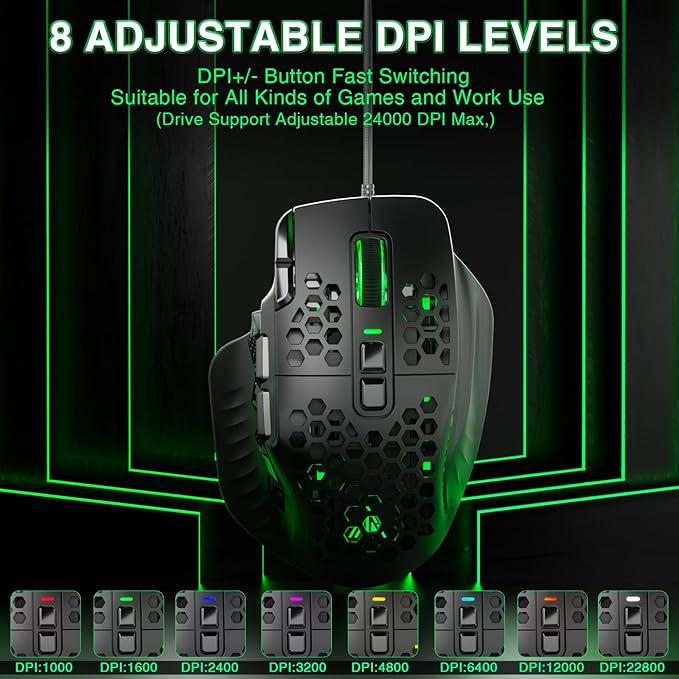 SOLAKAKA SM809 Wired MMO Gaming Mouse, - Image 3