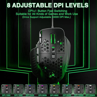 SOLAKAKA SM809 Wired MMO Gaming Mouse, - Image 3