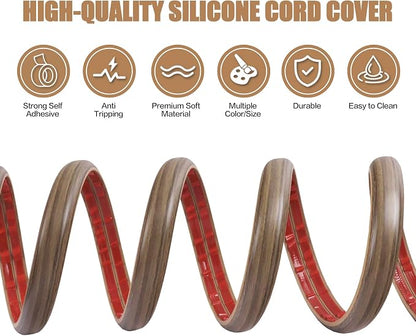 Floor Cord Cover Self Adhesive Cord Hider, 10FT Cable Management, Extension - Image 3