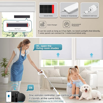 SmartWings Motorized 100% Blackout Shades Blinds, Custom Size, Cordless Window - Image 2