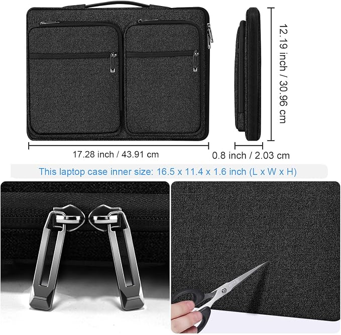 ZINZ Laptop Case 17 17.3 inches Sleeve Slim Briefcase Spill-Resistant Handbag - Image 2