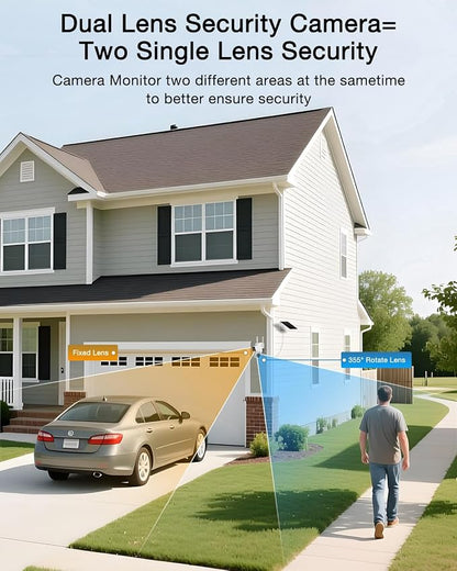 ANRAN Dual-Lens Solar Security Camera, 3MP Wireless Outdoor Camera - Image 3
