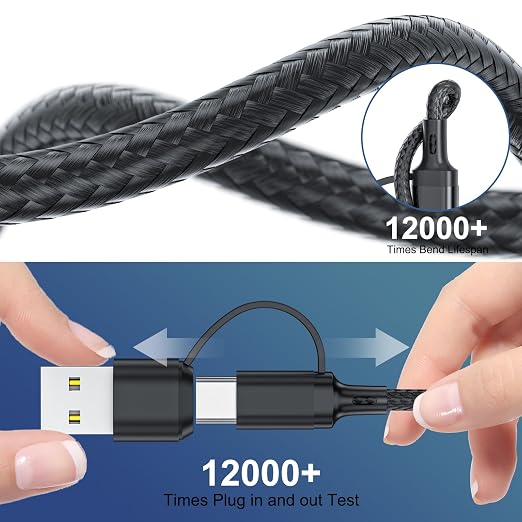6 in 1 Multi Charging Cable 3Pack-6FT Multi USB Cable 3A Multi Charger Cable - Image 6