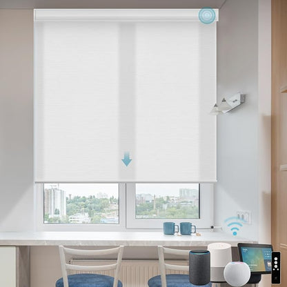 SmartWings Motorized Light Filtering Shades Work by SmartWings