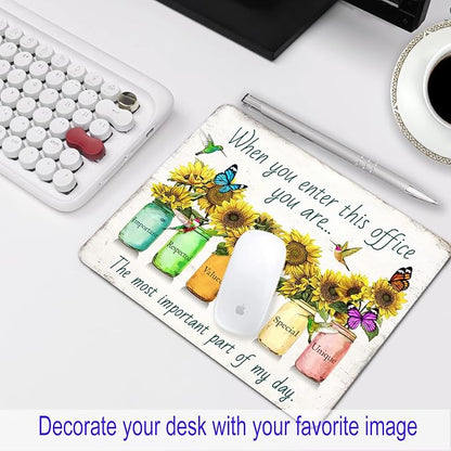 Sunflower and Butterfly Mouse pad Personalized Inspirational Designs Computer - Image 7