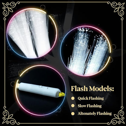 SHQDD 200 PCS White Fiber Optic Wands, Neon Party Supplies, LED Fiber Wands - Image 2
