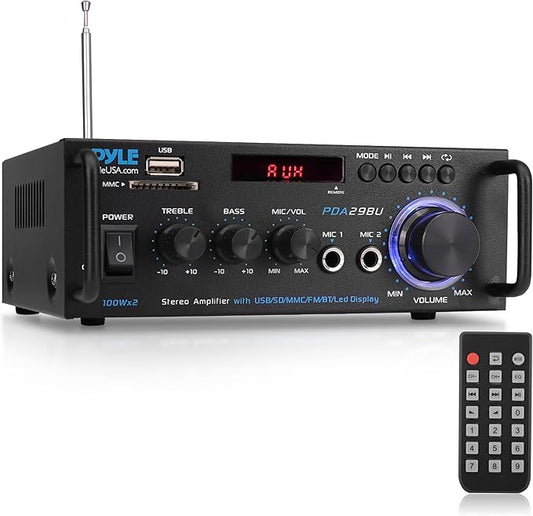 Pyle 200W Wireless Bluetooth Stereo Power Amplifier by PyleUSA