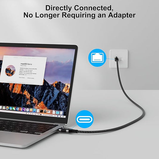 USB C to Ethernet Cable 20FT, Type C to RJ45 Cord, Gigabit Directly Connected - Image 2