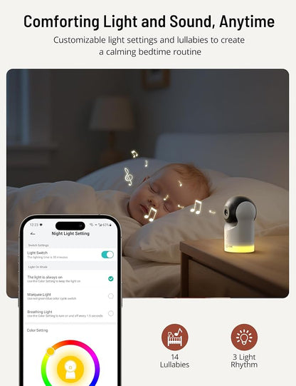 PARIS RHÔNE 2K Split-Screen Baby Monitor, 5” Smart Video Baby Monitor - Image 6