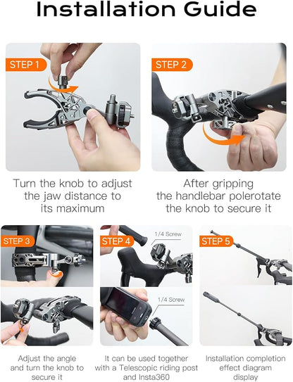 Movmax C Clamp Camera Mount for Flat Tube Road Bike, Super Clamp - Image 3