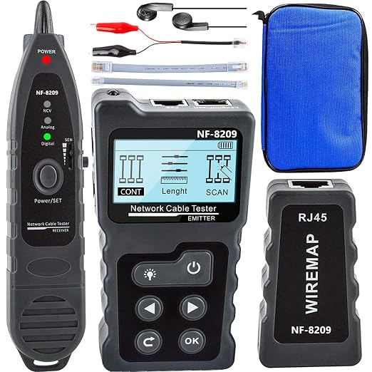 NF-8209 Network Cable Tester for POE Test/CAT5e/CAT6/CAT6a LAN Ethernet Wire by ZHOUCENetworkCableTester