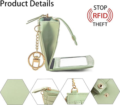 Keychain Wallet Wristlet Small Credit Card Holder Bracelet Key Chain Purse - Image 4
