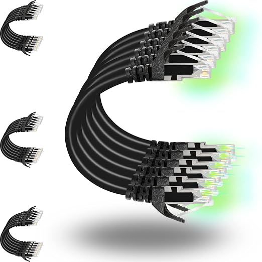 Rapink Patch Cables Cat6 1ft, Ethernet Patch Cable 10G, Cat 6 Patch Cable by Rapink