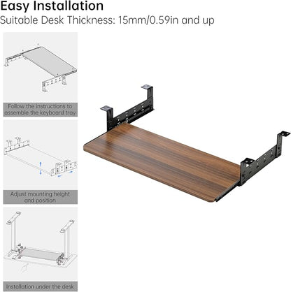 EUREKA ERGONOMIC Adjustable Keyboard Tray Under Desk, 28x11 Inch Large Slide - Image 7