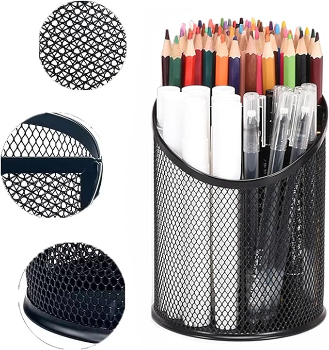 2 Pack Mesh Pencil Holder Pen Cup - Image 2