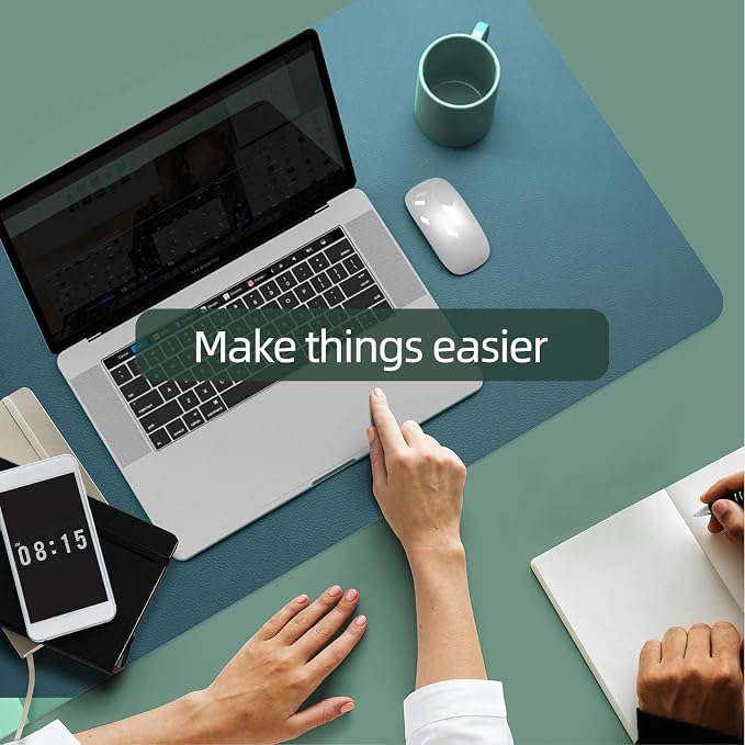 YSAGi Desk Mat, Desk Pad, 35.4" x 17" Laptop Leather Desk Pad Protector - Image 5