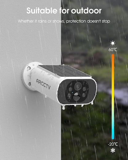 ARCCTV Solar Security Camera Outdoor Wireless, 4MP Battery Powered Home - Image 6