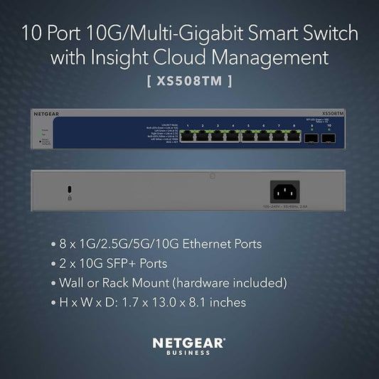 NETGEAR 10-Port 10G/Multi-Gigabit Ethernet Smart Switch - Image 2