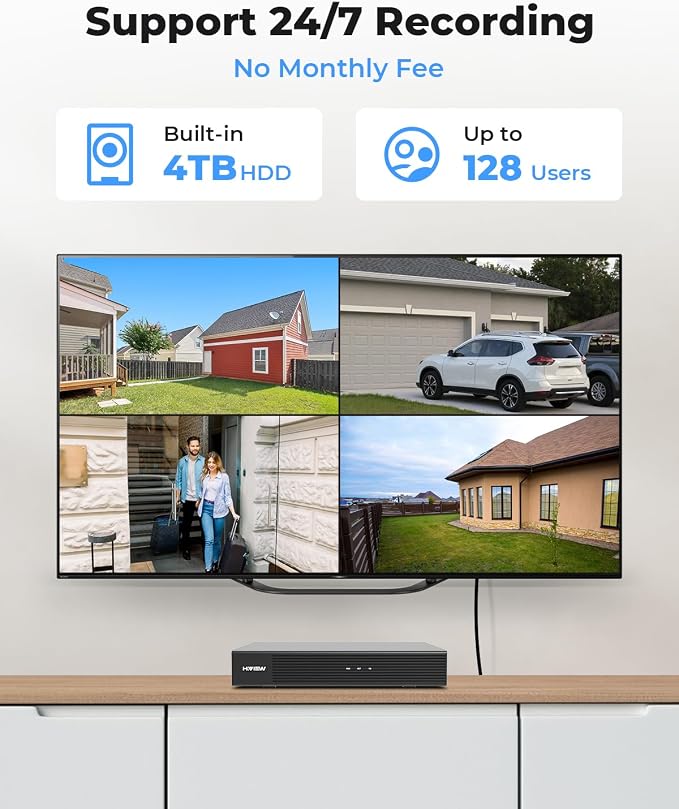 H.VIEW 4K/8.0 Megapixel PoE Outdoor Home Security Camera System Wired Outdoor - Image 5