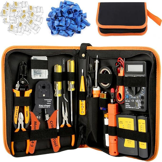 LEATBUY Network Crimp Tool Kit for RJ45/RJ11/RJ12/CAT5/CAT6/Cat5e/8P, by Unknown