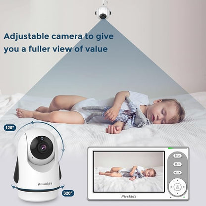 Split-Screen Baby Monitor with 2 Cameras No WiFi, 30H Battery, Pan-Tilt-Zoom - Image 5