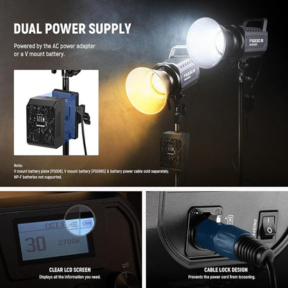NEEWER FS230B LED Video Light 2.4G/APP Control, 230W Bi Color COB Silent - Image 8